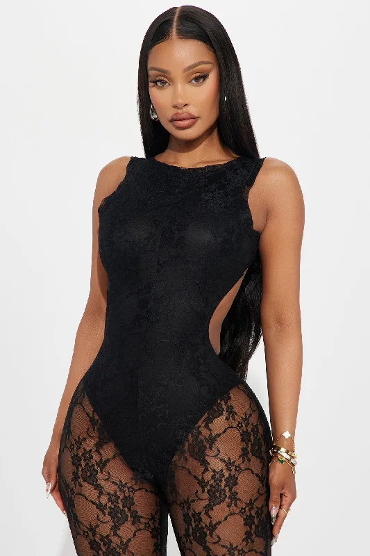 Make It To Forever Lace Jumpsuit  - Black