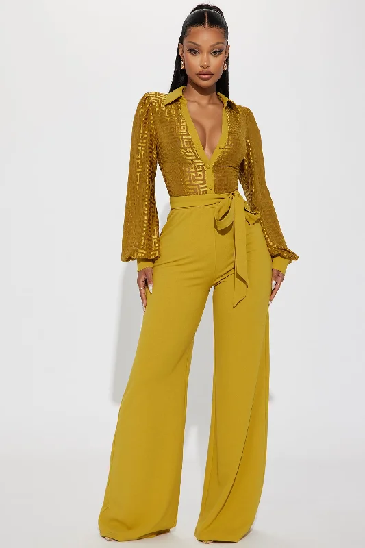 Making Money Moves Jumpsuit - Chartreuse