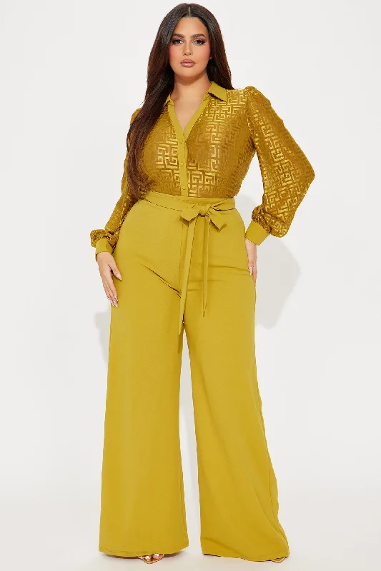 Making Money Moves Jumpsuit - Chartreuse