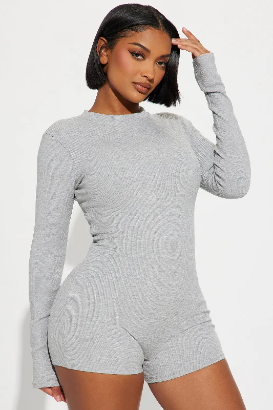 Maribel Snatched Romper - Heather Grey