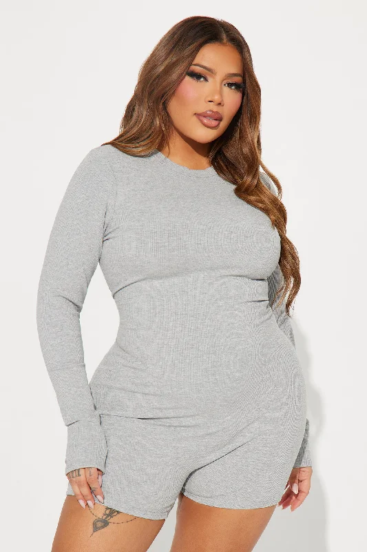 Maribel Snatched Romper - Heather Grey