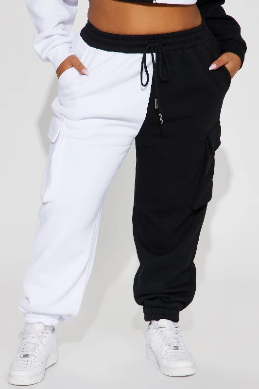 Melinda Color Block Lounge Jogger - Black/White