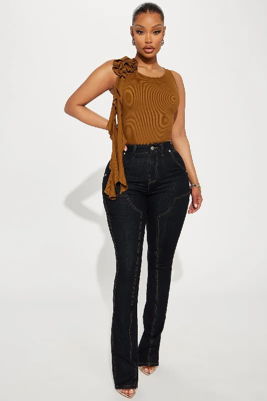 Most Popular Ribbed Bodysuit - Brown