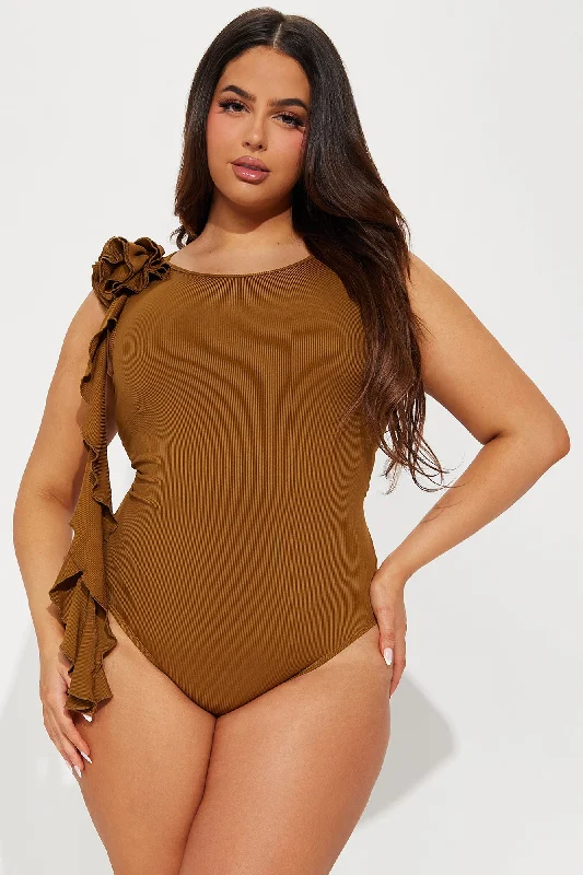 Most Popular Ribbed Bodysuit - Brown