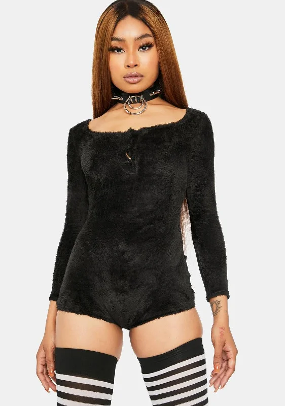 Noir Shut Eye Velour Lounge Romper