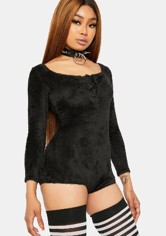 Noir Shut Eye Velour Lounge Romper