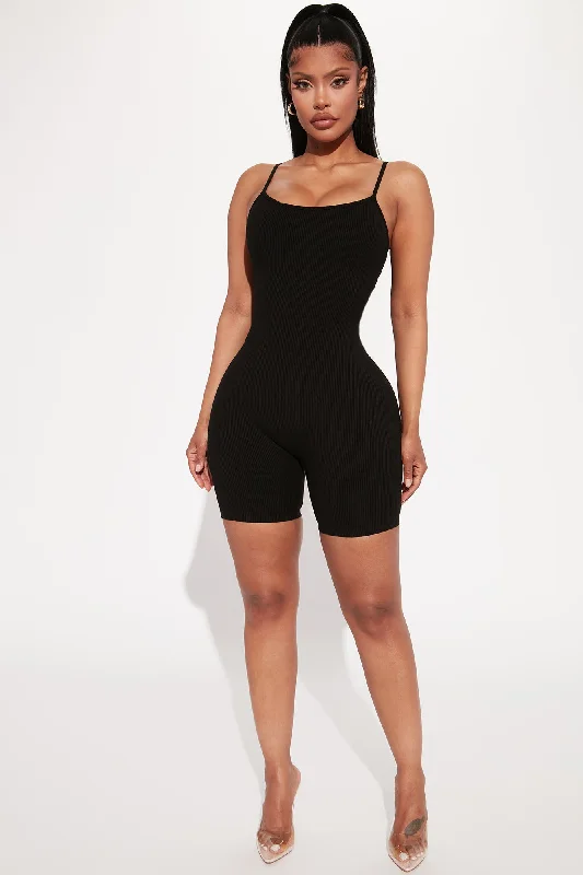 Nova Season Shortie Snatched Romper - Black