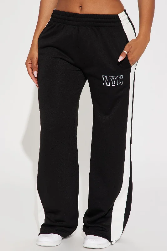 Play It Back Lounge Wide Leg Pant - Black/combo