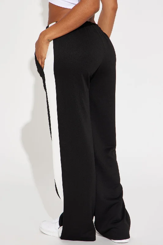 Play It Back Lounge Wide Leg Pant - Black/combo