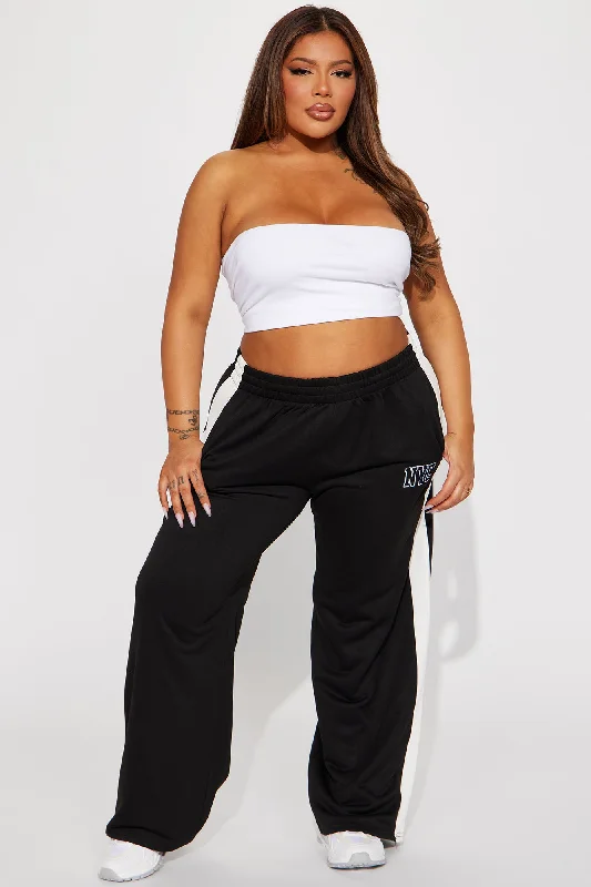 Play It Back Lounge Wide Leg Pant - Black/combo