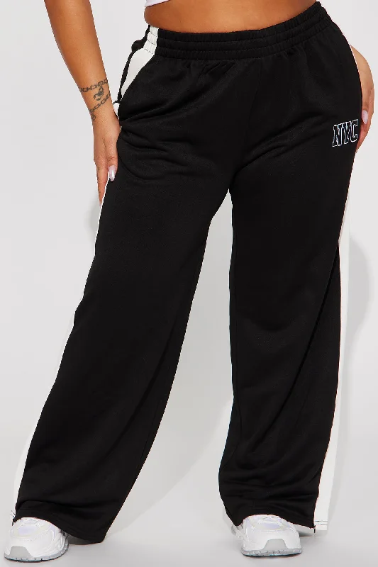 Play It Back Lounge Wide Leg Pant - Black/combo