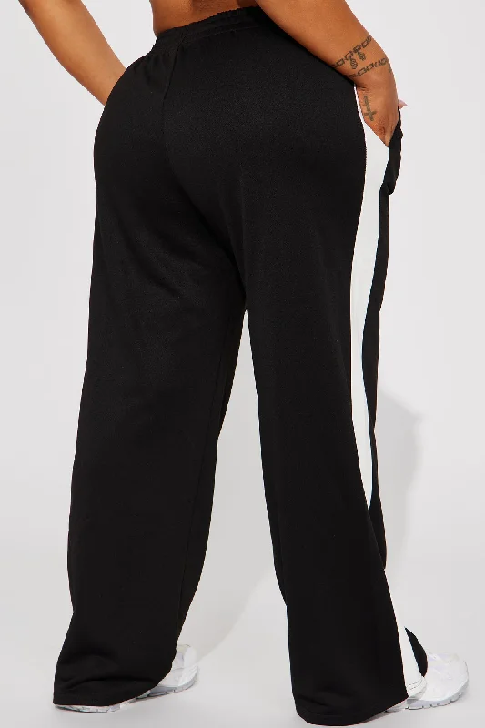 Play It Back Lounge Wide Leg Pant - Black/combo