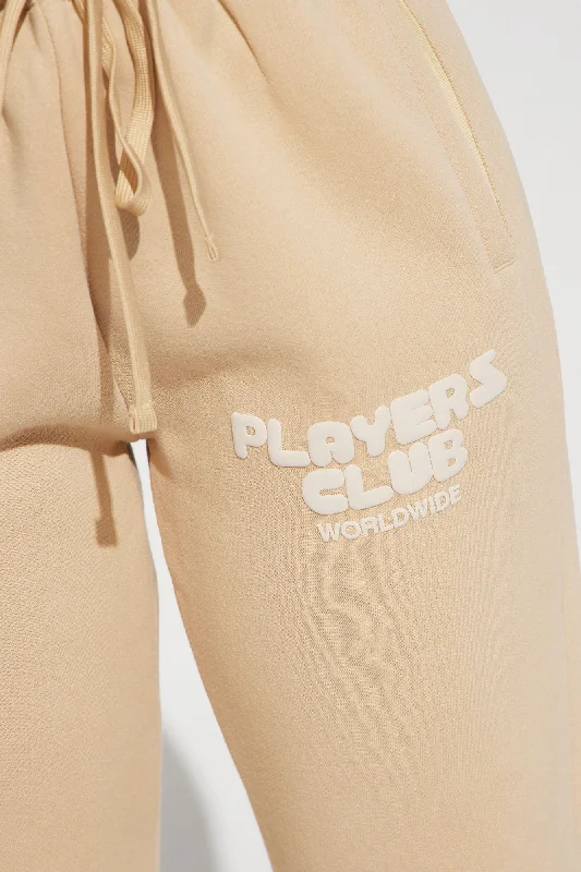 Players Club Puff Print Jogger - Sand