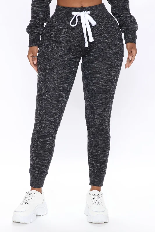 Relaxed Vibe Joggers - Marled Black