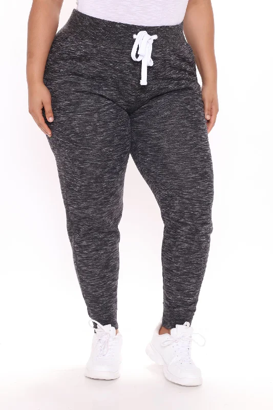 Relaxed Vibe Joggers - Marled Black