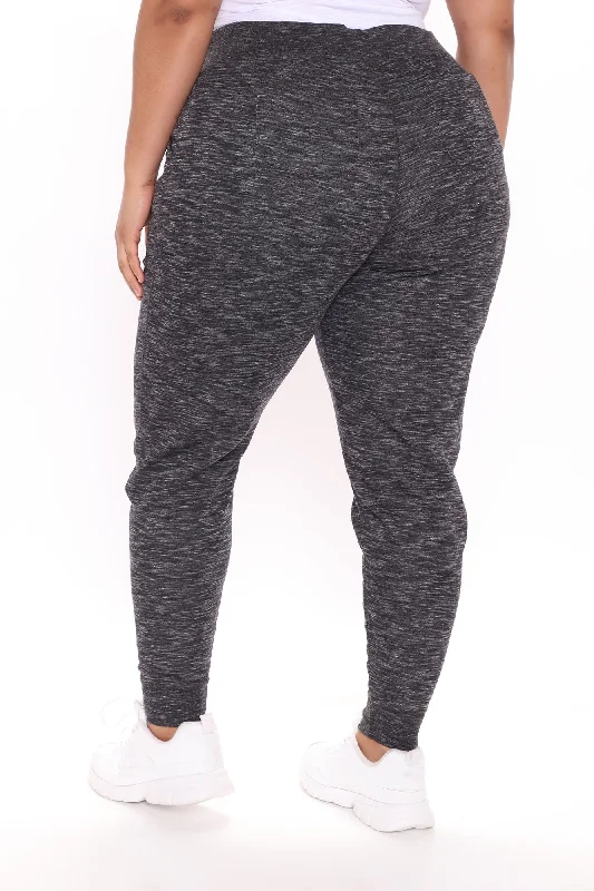 Relaxed Vibe Joggers - Marled Black