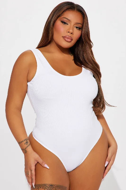 Sonya Low Back Snatched Bodysuit - White