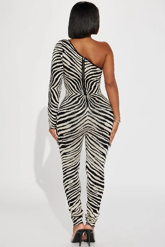 Spice It Up Sweater Jumpsuit - Black/White