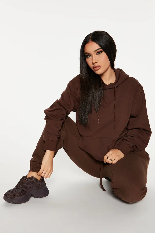 Stole Your Boyfriend's Oversized Jogger - Chocolate