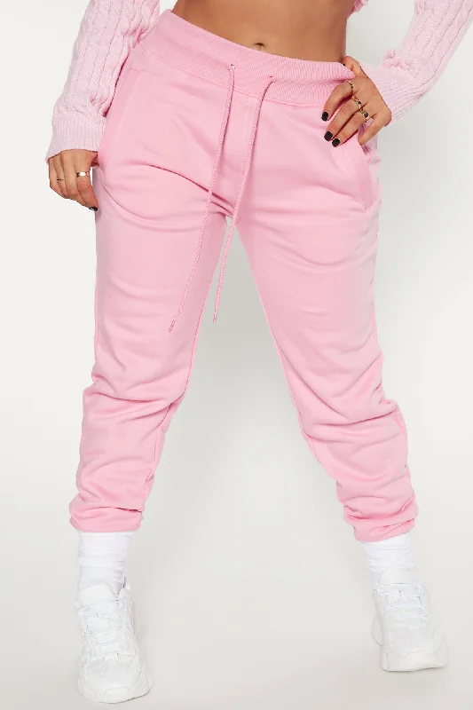 Stole Your Boyfriend's Oversized Jogger - Pink