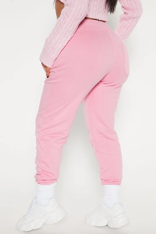 Stole Your Boyfriend's Oversized Jogger - Pink