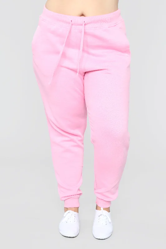 Stole Your Boyfriend's Oversized Jogger - Pink