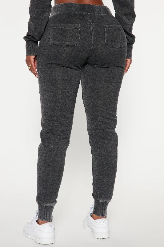 Sweet Dreams Mineral Wash Jogger - Charcoal