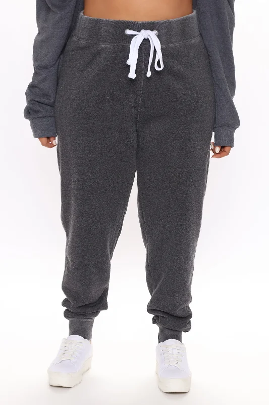 Sweet Dreams Mineral Wash Jogger - Charcoal