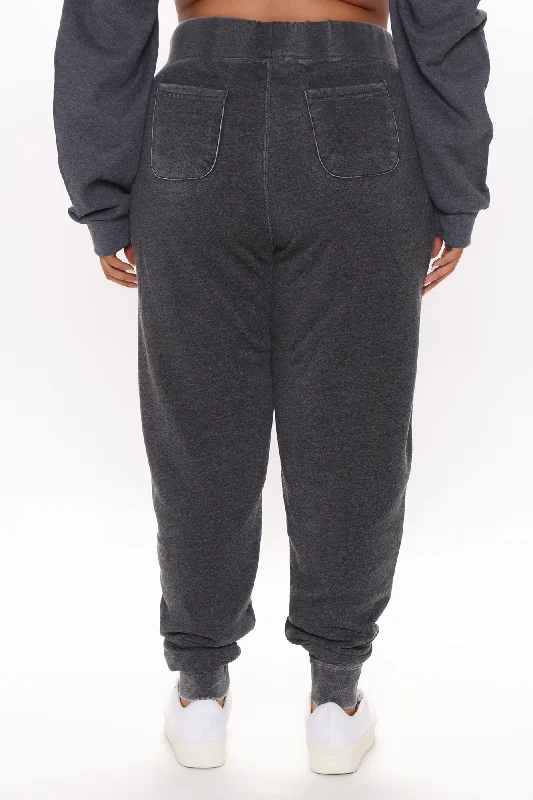 Sweet Dreams Mineral Wash Jogger - Charcoal