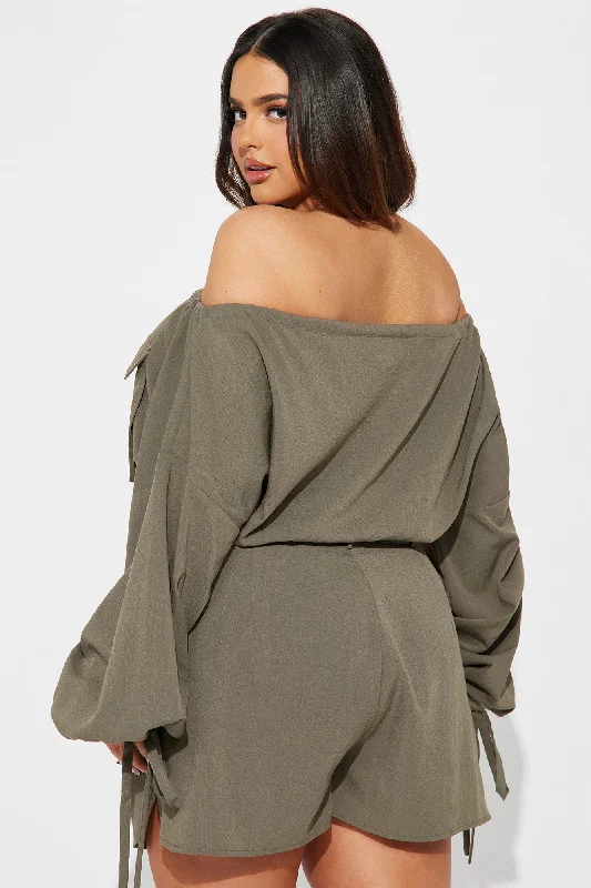 Tania Linen Romper - Olive