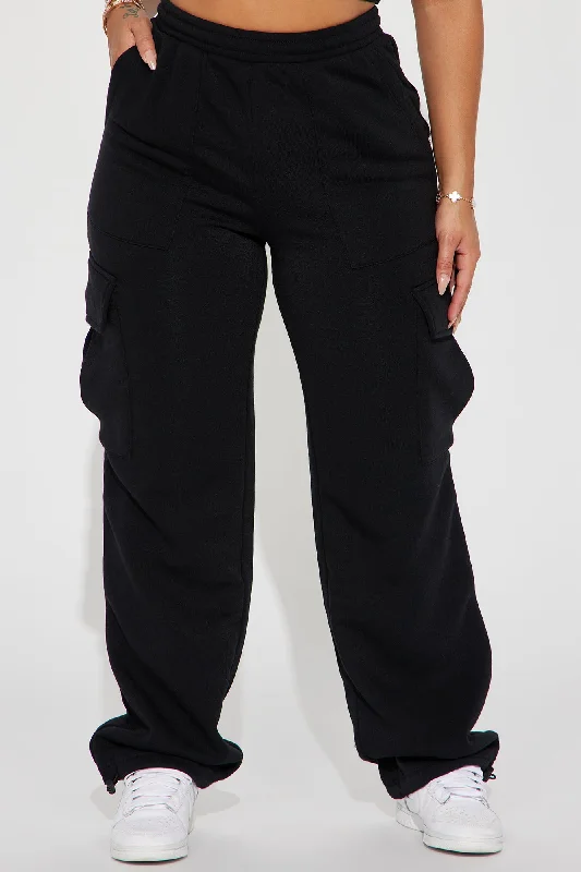 Tessa Fleece Lounge Jogger - Black