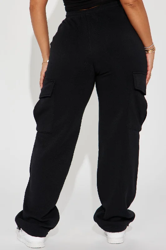 Tessa Fleece Lounge Jogger - Black