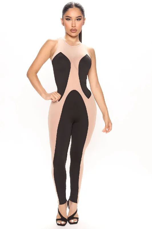 True Attraction Mesh Jumpsuit - Black