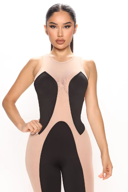 True Attraction Mesh Jumpsuit - Black