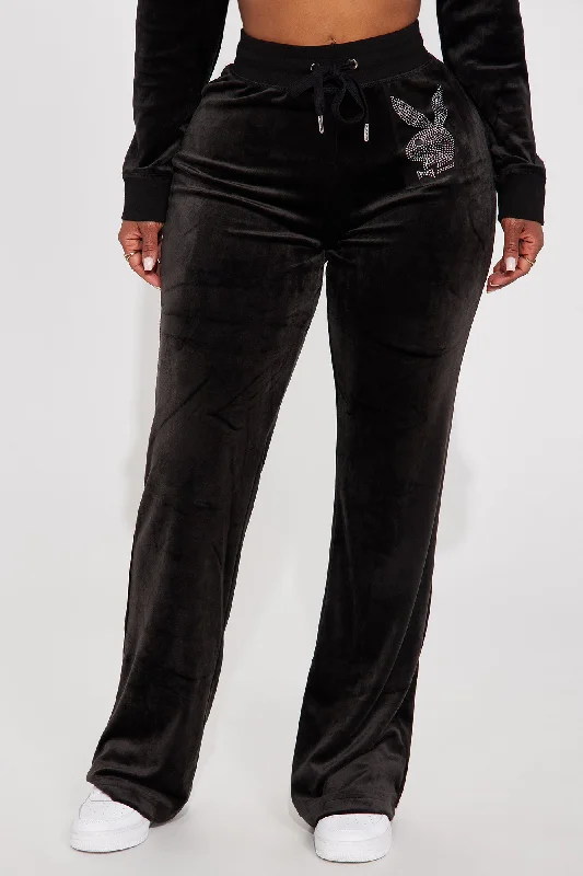 Velour Playboy Pant - Black