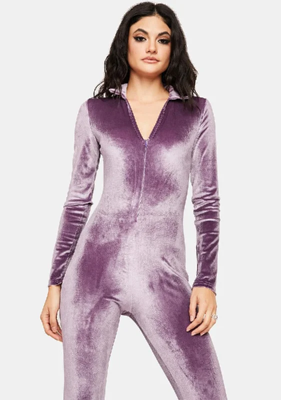 Violet How Dare You V Neck Catsuit