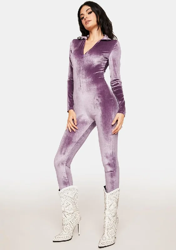 Violet How Dare You V Neck Catsuit