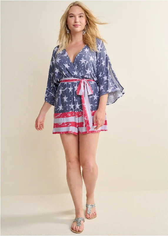 Americana romper  - Blue Multi