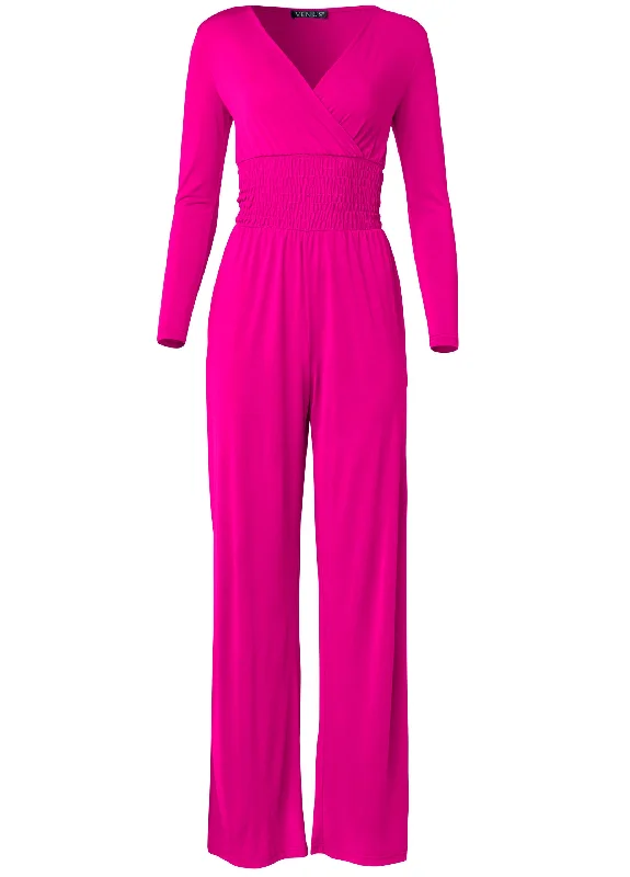 Smocked waist jumpsuit - Pink