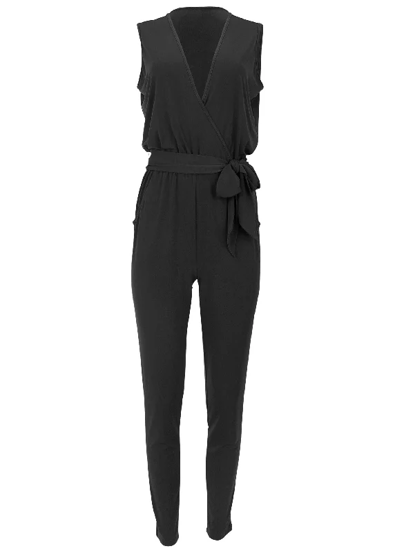 Wrap tie jumpsuit - Black