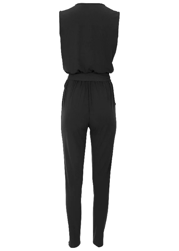 Wrap tie jumpsuit - Black