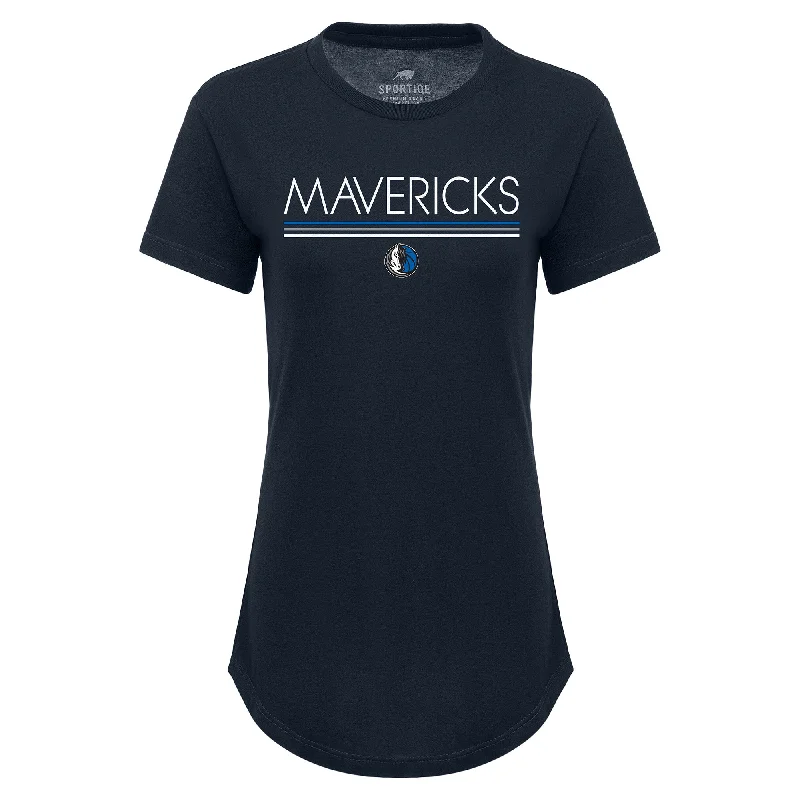 DALLAS MAVERICKS WOMEN’S SPORTIQE NAVY HORSE HEAD LITE PHOEBE TEE