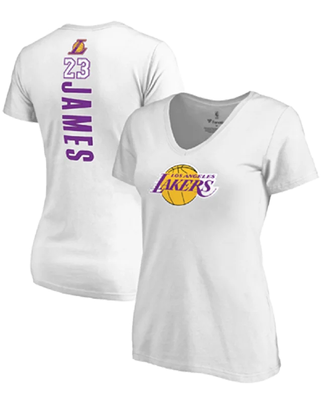 Los Angeles Lakers LeBron James Backer Name & Number V-Neck