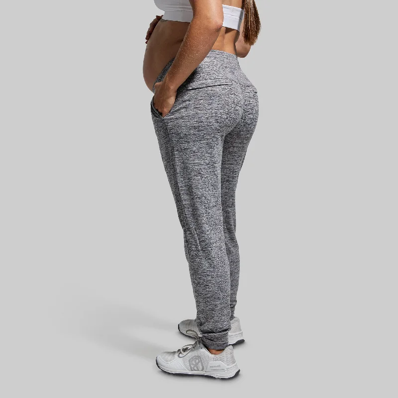 Maternity Rest Day Athleisure Jogger (Heather Grey)