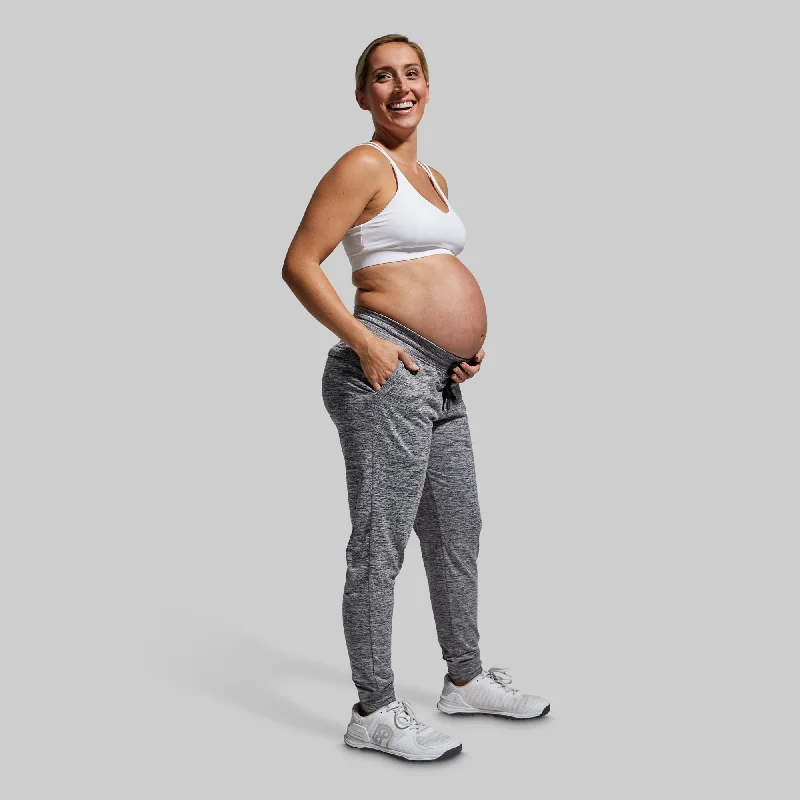 Maternity Rest Day Athleisure Jogger (Heather Grey)