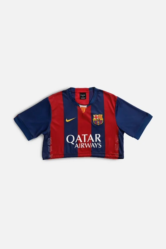 Rework Crop Barcelona Soccer Jersey - M