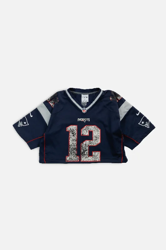 Rework Crop New England Patriots NFL Jersey - M