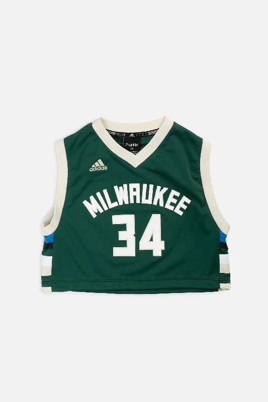 Rework Milwaukee Bucks NBA Crop Jersey - XS