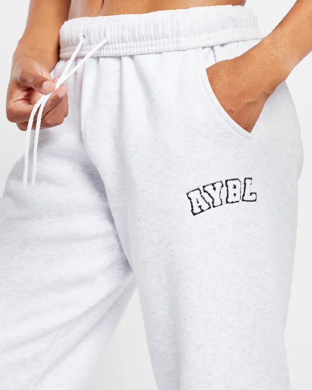 Varsity Oversized Joggers - Heather Grey